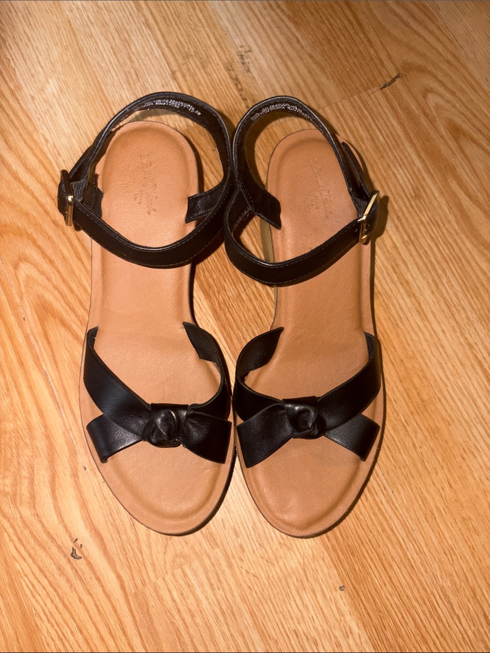 Universal Thread Black Knot-Front Ankle-Strap Sandals (Target)